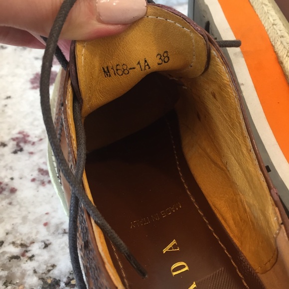 PRADA | Platform Jute Espadrilles Brogues Size 38 - Picture 10 of 16